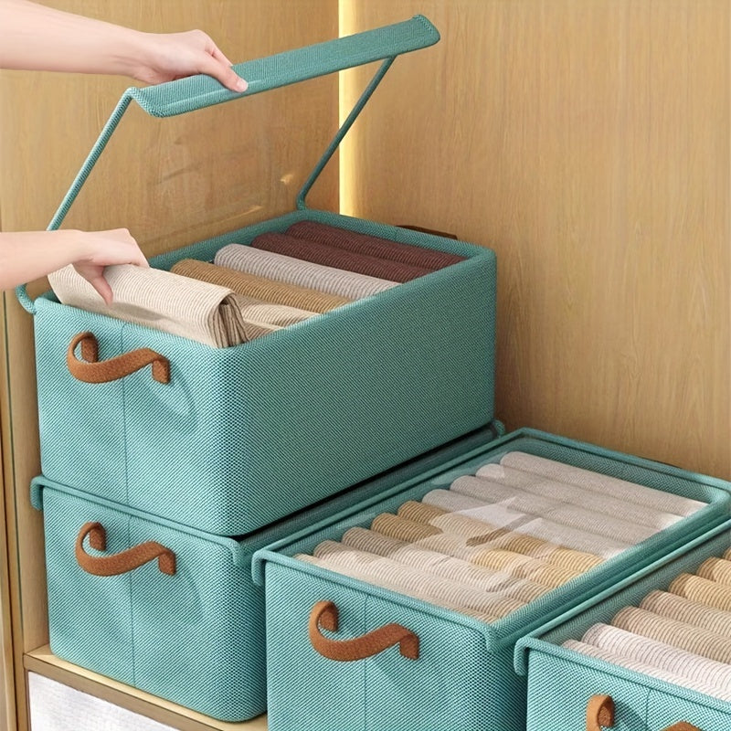 Foldable Fabric Clothes Storage Box, Multi-Purpose Closet Storage Box with Transparent Windows, Breathable Non-Woven Material – Covered, Tiered, Perfect for Pants And Underwear, Home Storage And Organization, Underbed Storage, Under-Bed Storage