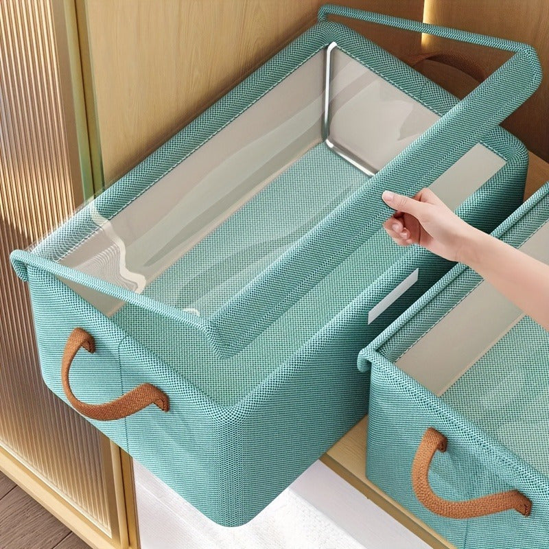 Foldable Fabric Clothes Storage Box, Multi-Purpose Closet Storage Box with Transparent Windows, Breathable Non-Woven Material – Covered, Tiered, Perfect for Pants And Underwear, Home Storage And Organization, Underbed Storage, Under-Bed Storage