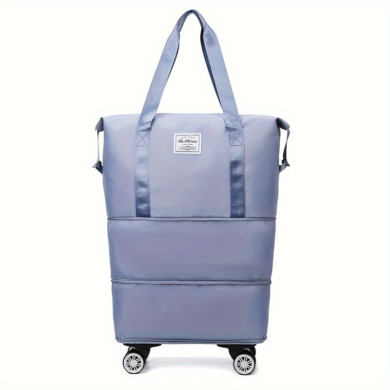 Large-Capacity Foldable Travel Storage Bag Made of Durable Nylon, in Black Color, Multifunctional And Portable with Wheels, Designed for Outdoor Travel And Compliant with Aircraft Overhead Luggage Compartment Requirements
